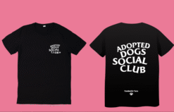 Playera Negra "Adopted Dogs Social Club"