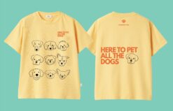 Playera Amarilla "Here to pet all the dogs"